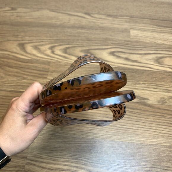 Beach by Matisse Animal Print Leopard Jelly Sandals Slide Brown Black Size 9 - Picture 5 of 9